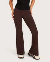 High Waist Flare Pants - Short - Carob