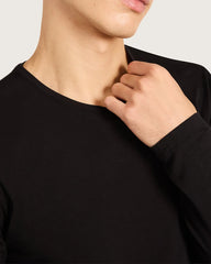 Men's Base Layer Long Sleeve Crew Neck T-Shirt - Black