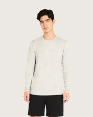 Men's Base Layer Long Sleeve Crew Neck T-Shirt - Light Grey Marl