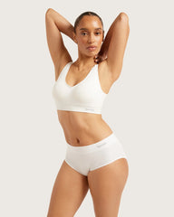 Seamfree Padded Crop Bra - White