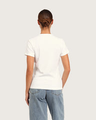 Women's Ribbed Crew Neck T-Shirt - White