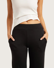 Downtime Wide Leg Lounge Pants - Black