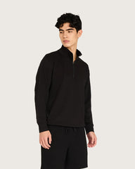 Men's Quarter Zip Sweater - Black