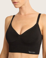 Wireless Low Back Bra - Black