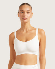 Full Bust Wireless Bra - White
