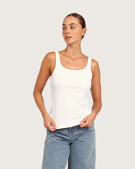 Women's Ribbed Tank Top - White