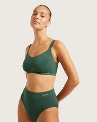 Full Bust Wireless Bra - Emerald Green