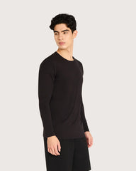 Men's Base Layer Long Sleeve Crew Neck T-Shirt - Black