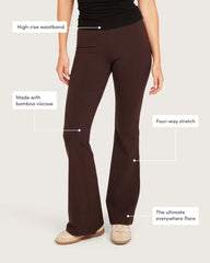 High Waist Flare Pants - Regular - Carob