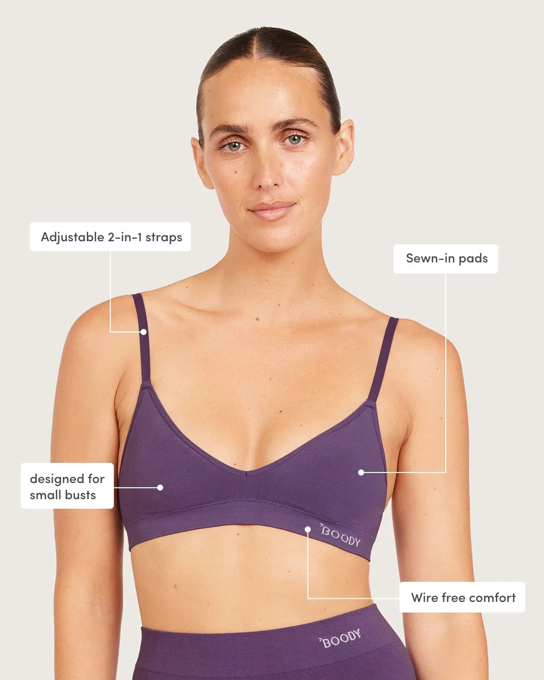 Wireless T-Shirt Bralette - Amethyst