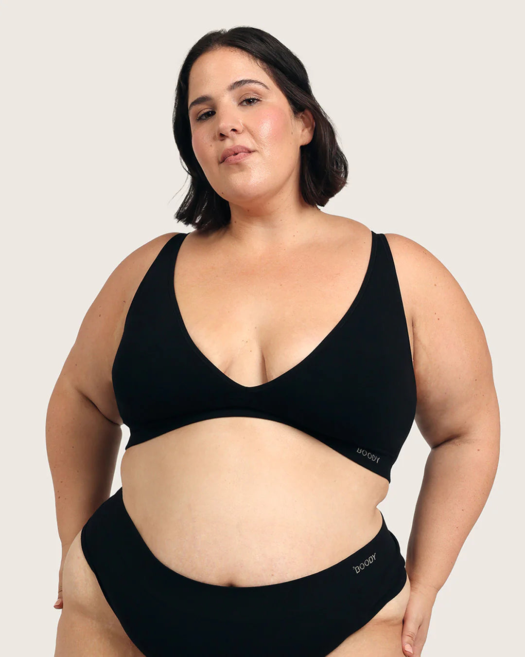 Wireless Plunge Bralette - Black