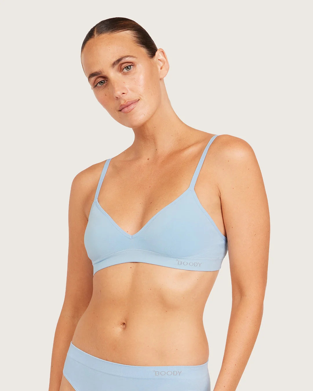 Wireless T-Shirt Bralette - Sky Blue