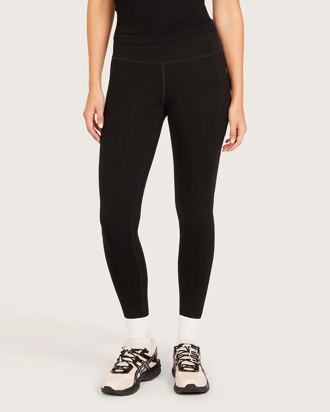 High Waist Leggings with Pocket - Black