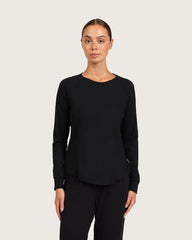 Goodnight Raglan Sleep Top - Black