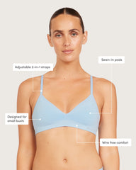 Wireless T-Shirt Bralette - Sky Blue