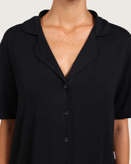 Goodnight Short Sleeve Sleep Shirt - Black