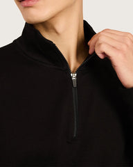 Men's Quarter Zip Sweater - Black
