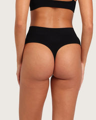 High Waist G-String - Black
