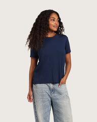 Women's Classic Crew Neck T-Shirt - Navy