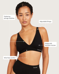 Wireless Plunge Bralette - Black
