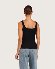 Women's Ribbed Tank Top - Black