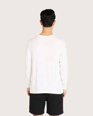 Men's Base Layer Long Sleeve Crew Neck T-Shirt - White