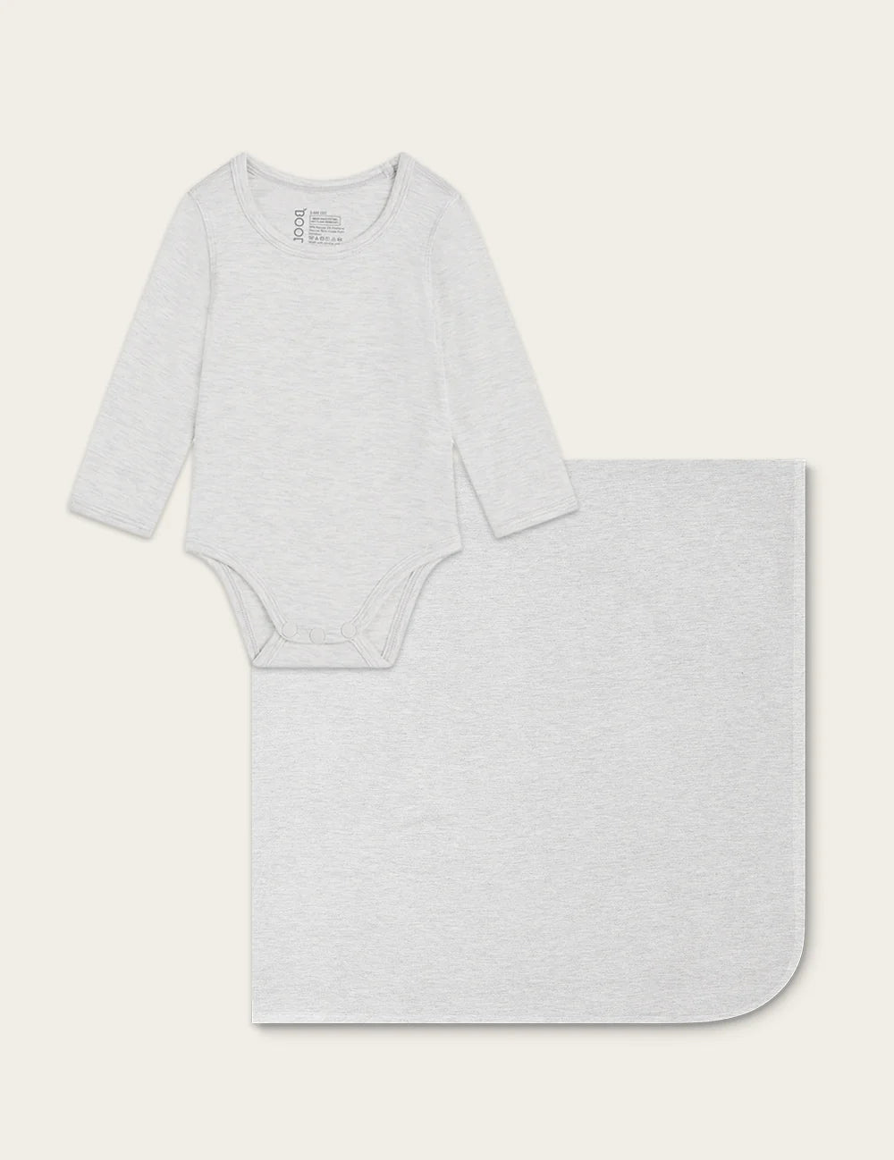 Set Giftbox - Baby Long Sleeve Bodysuit & Jersey Wrap - Natural White