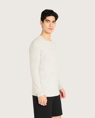 Men's Base Layer Long Sleeve Crew Neck T-Shirt - Light Grey Marl