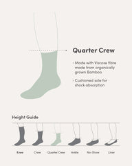 Cushioned Quarter Crew Socks - Black