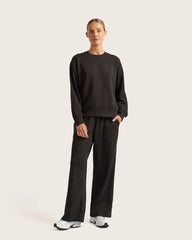 Women's Straight Leg Sweat Pants - Black