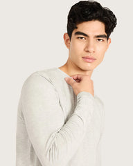 Men's Base Layer Long Sleeve Crew Neck T-Shirt - Light Grey Marl