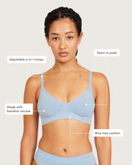 Wireless T-Shirt Bra - Sky Blue