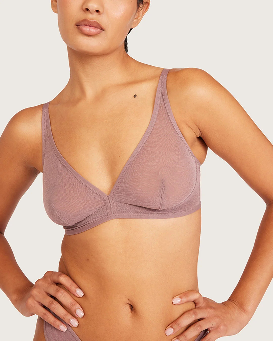 FreeMesh Plunge Bralette - Mauve