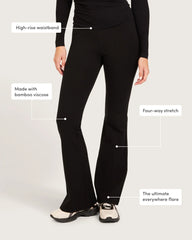 High Waist Flare Pants - Regular - Black
