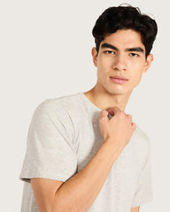 Men's Base Layer Crew Neck T-Shirt - Light Grey Marl