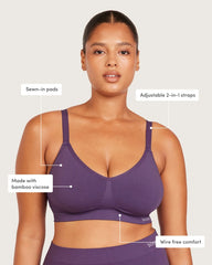 Wireless Full Bust T-Shirt Bra - Amethyst