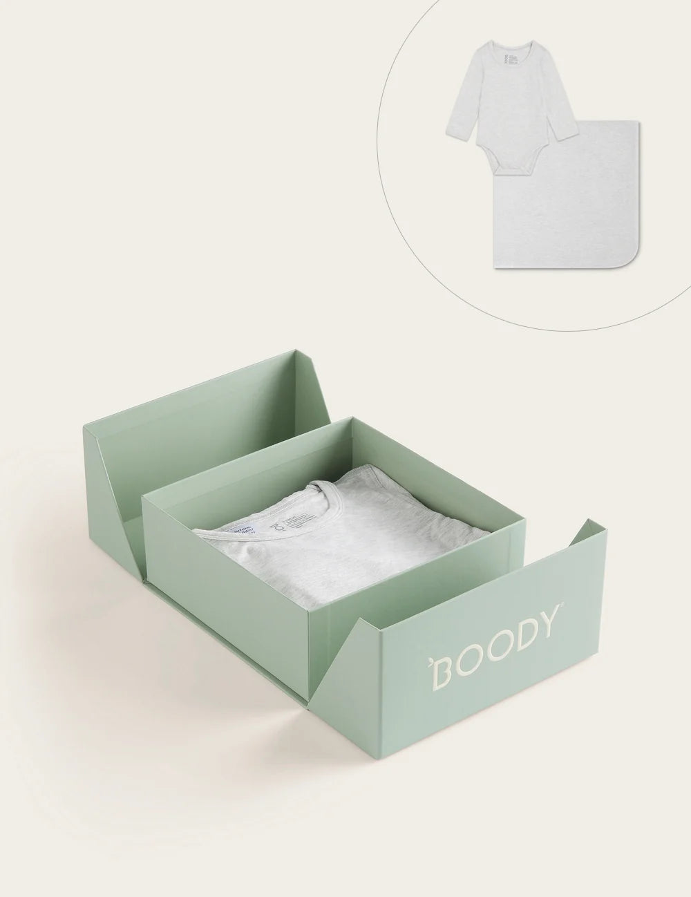 Set Giftbox - Baby Long Sleeve Bodysuit & Jersey Wrap - Heather Grey